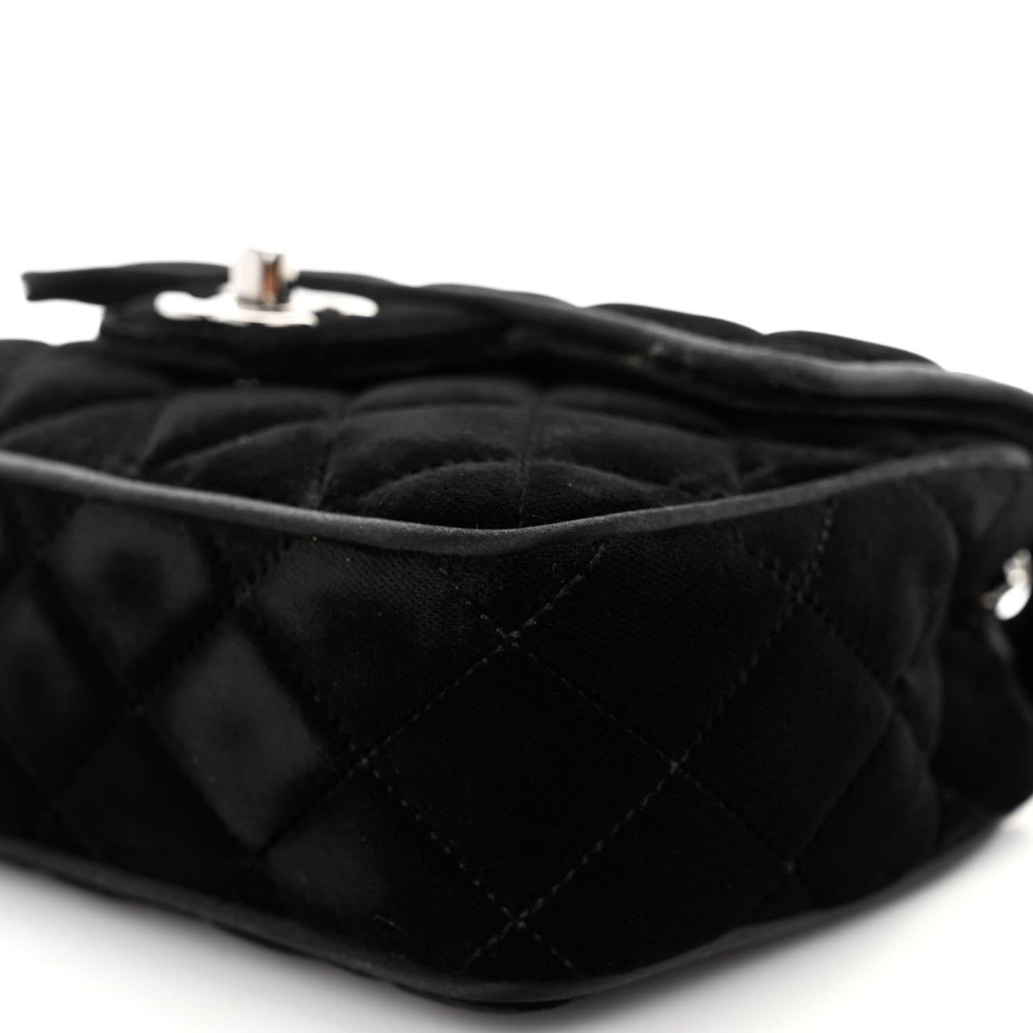 Chanel Velvet Quilted Mini Square Flap Black 9 of 11