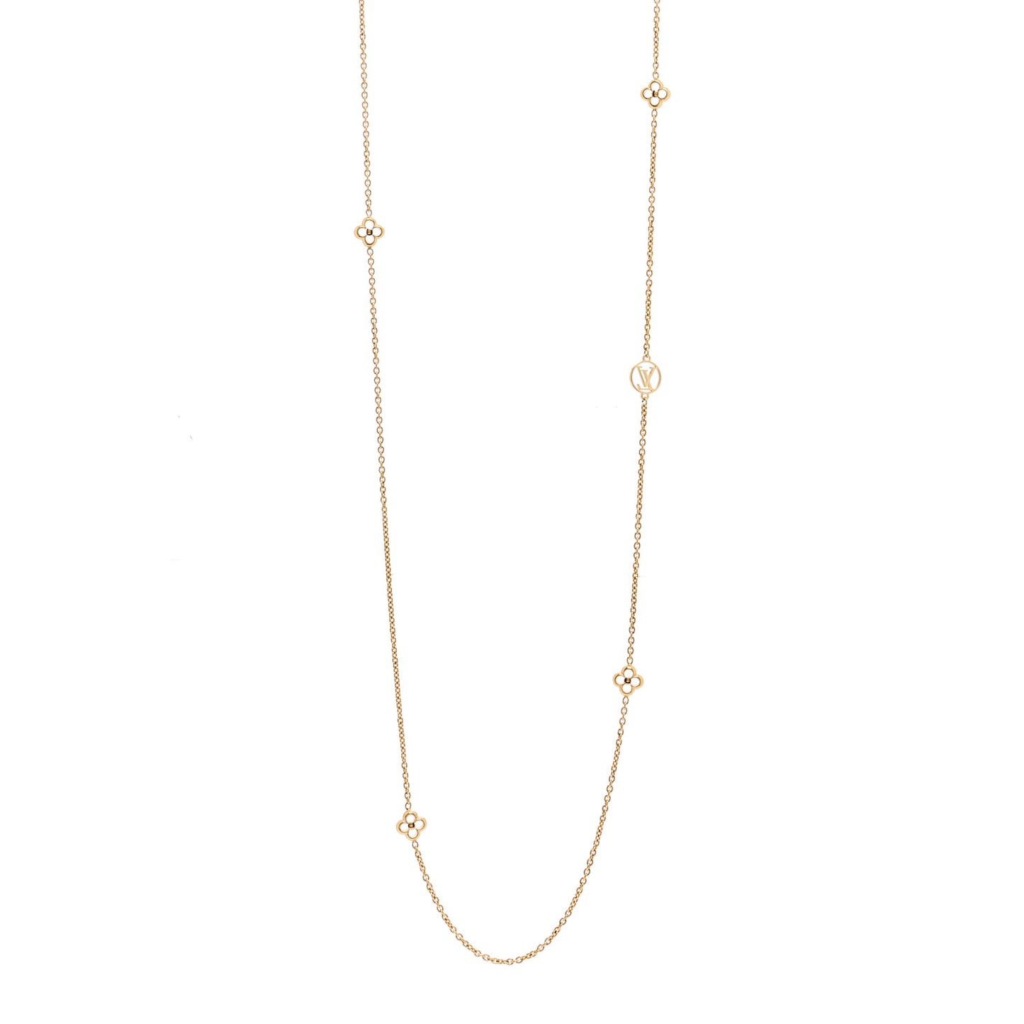 Metal Enamel Flower Full Long Necklace Gold