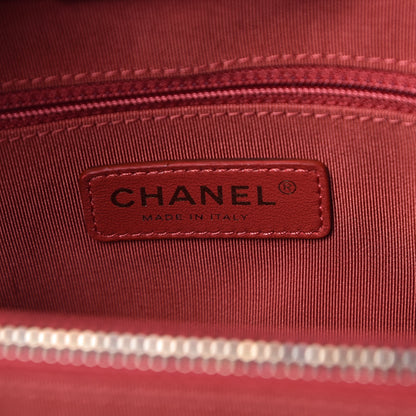 Chanel Lambskin Quilted Boy Shopping Tote Dark Red 6 of 10