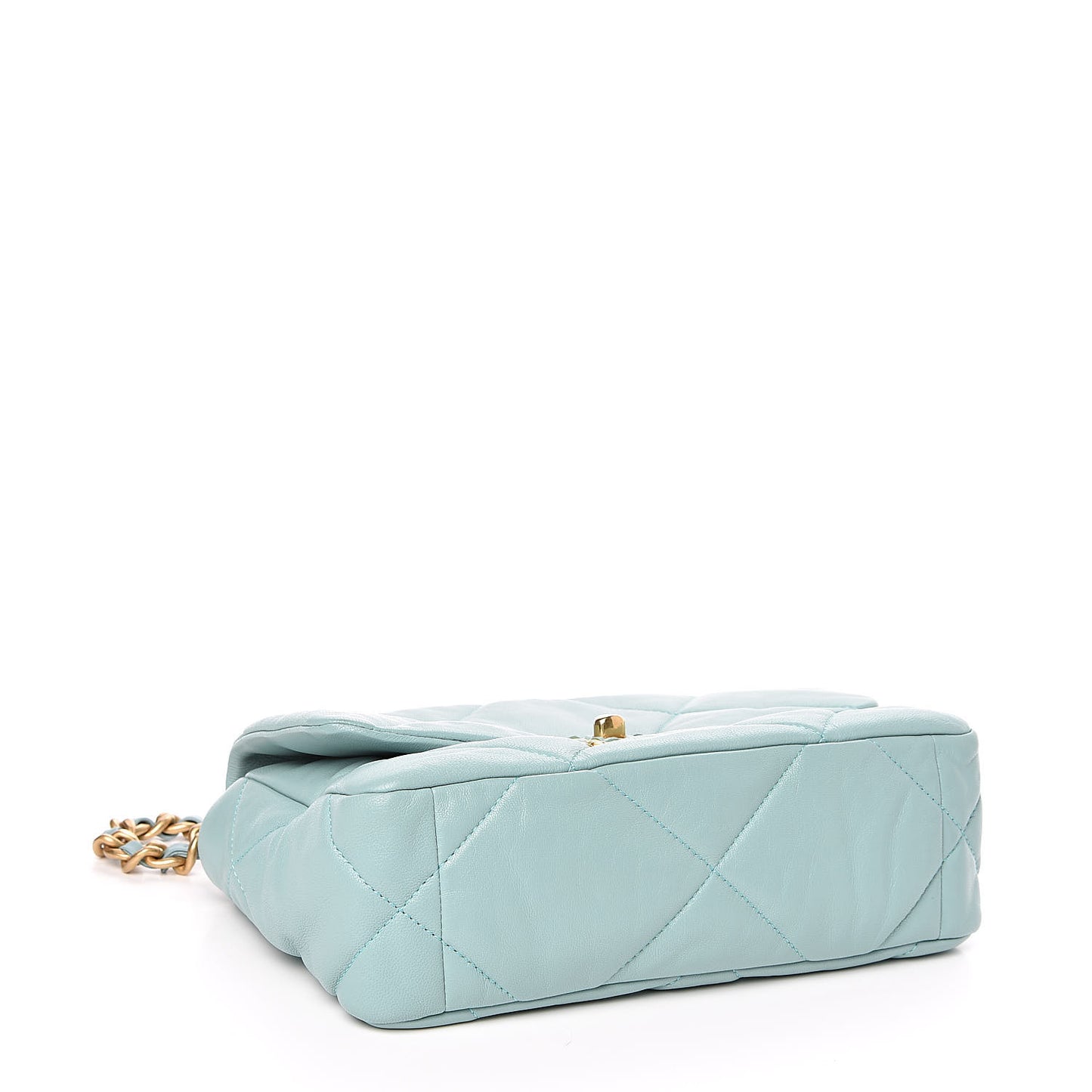 Lambskin Quilted Medium Chanel 19 Flap Light Blue