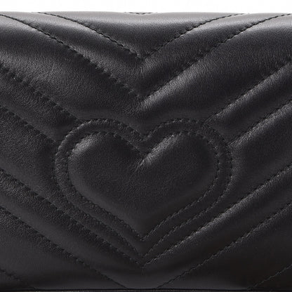 Gucci Calfskin Matelasse Super Mini GG Marmont Shoulder Bag Black 9 of 9