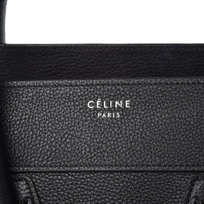 Celine Drummed Calfskin Mini Luggage Black 13 of 13