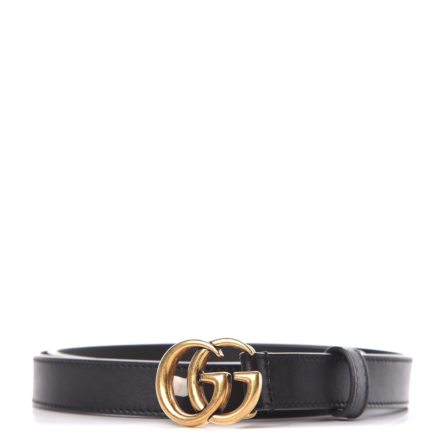 Gucci Calfskin Double G 20mm Belt 80 32 Black 1 of 7