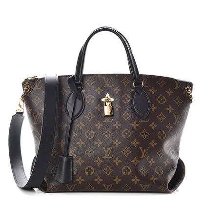Louis Vuitton Monogram Flower Zipped Tote MM Black 1 of 9