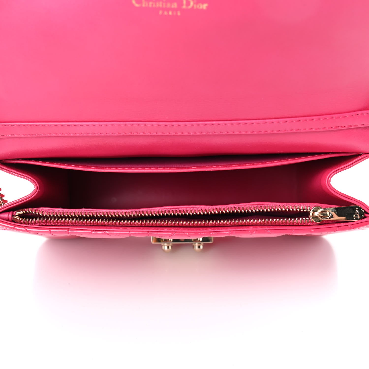 Christian Dior Patent Cannage Miss Dior Promenade Pouch Fuchsia 4 of 4