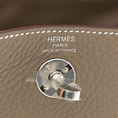 Hermes Taurillon Clemence Mini Lindy 20 Etoupe 6 of 11