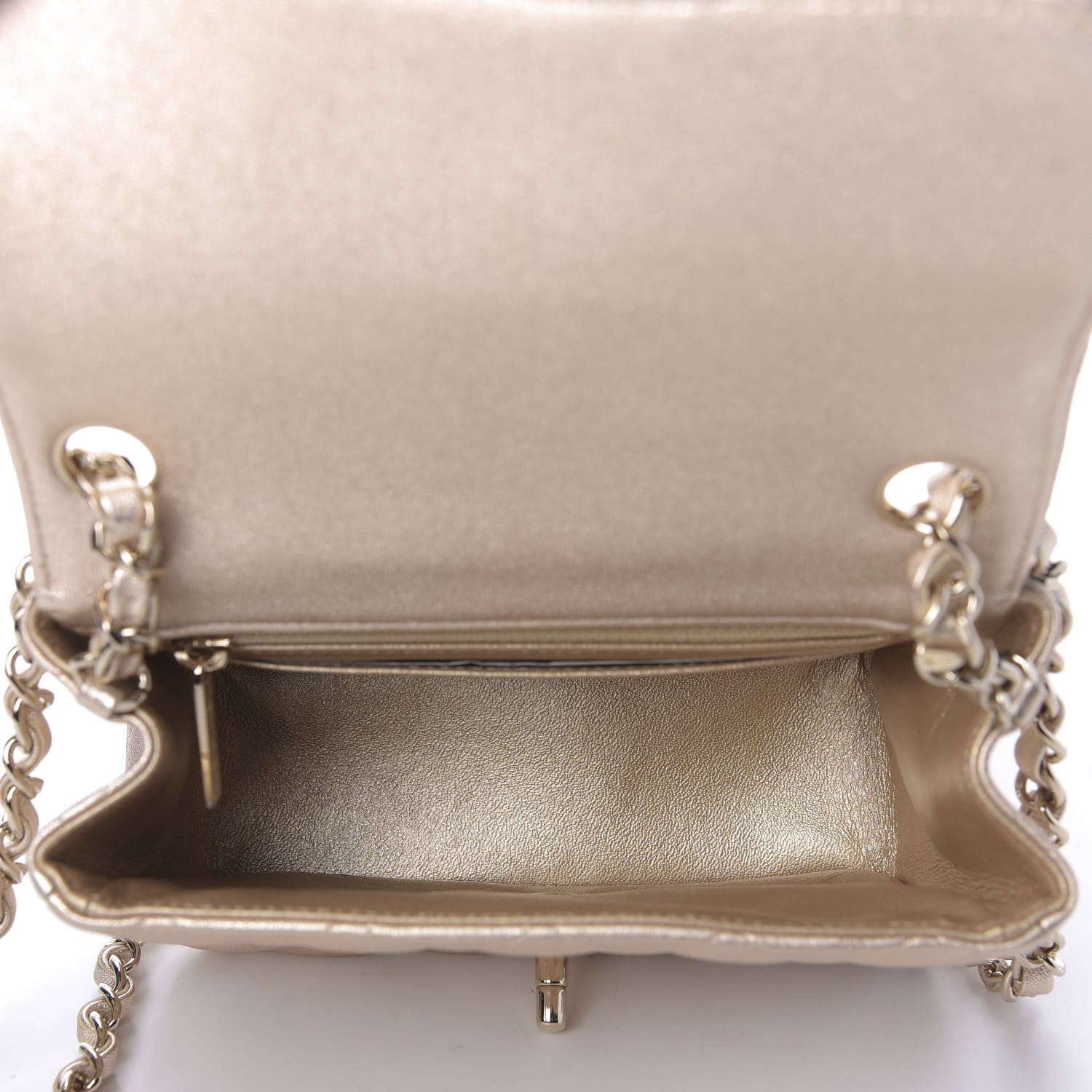 Chanel Metallic Lambskin Quilted Mini Square Flap Gold 5 of 9