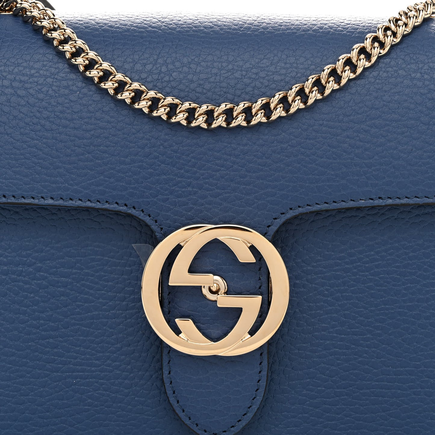 Dollar Calfskin Small Interlocking G Shoulder Bag Caspian