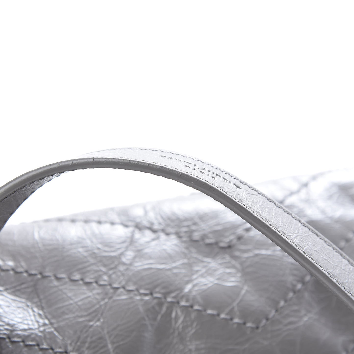 Crinkled Calfskin Matelasse Monogram Medium Niki Chain Satchel Light Gray