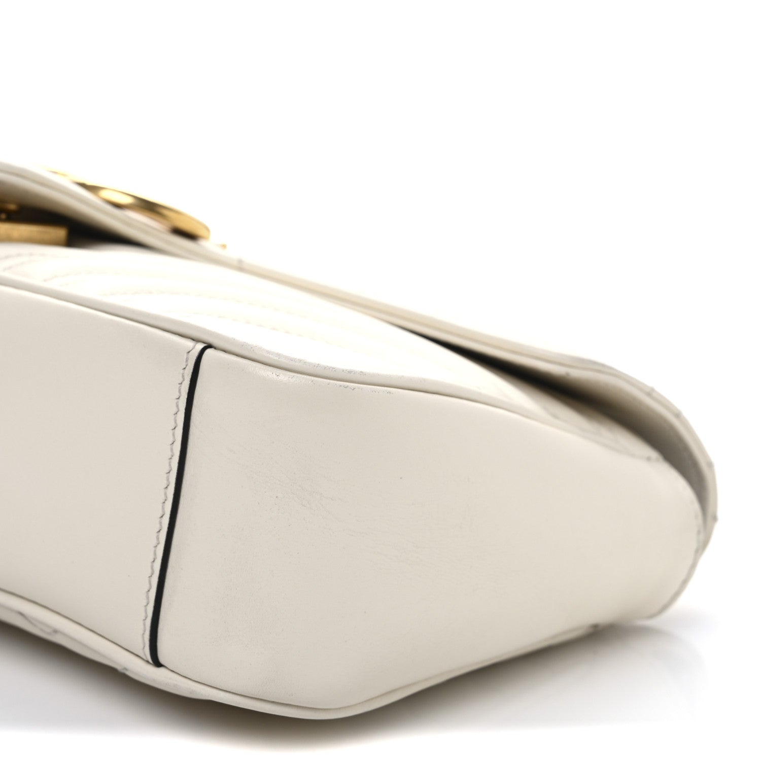 Gucci Calfskin Matelasse Small GG Marmont Shoulder Bag White 10 of 12