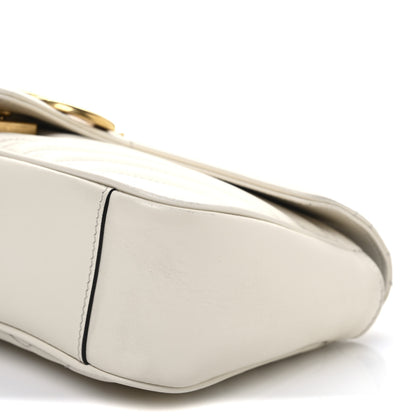 Gucci Calfskin Matelasse Small GG Marmont Shoulder Bag White 10 of 12