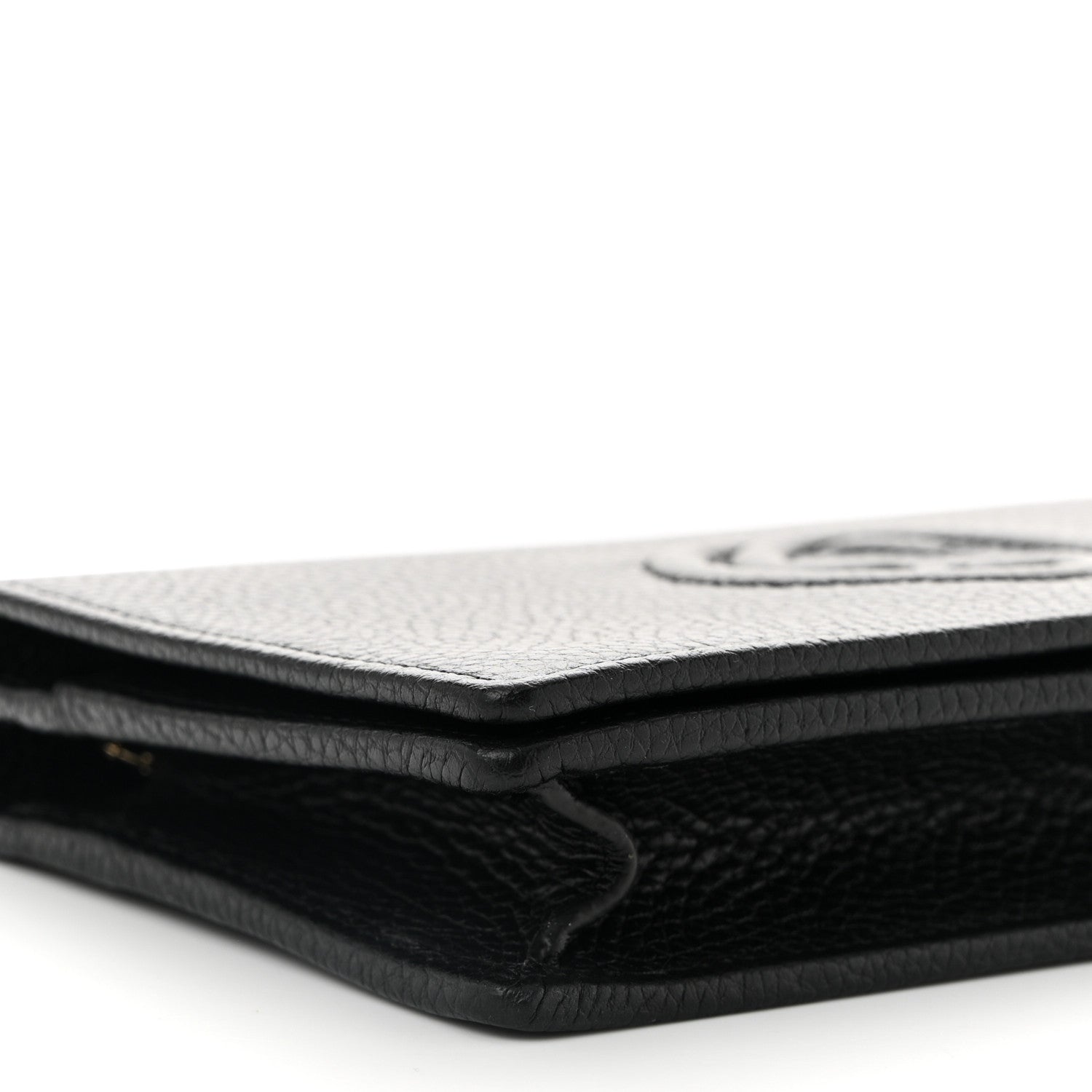 Gucci Pebbled Calfskin Soho Wallet On Chain Black 8 of 9