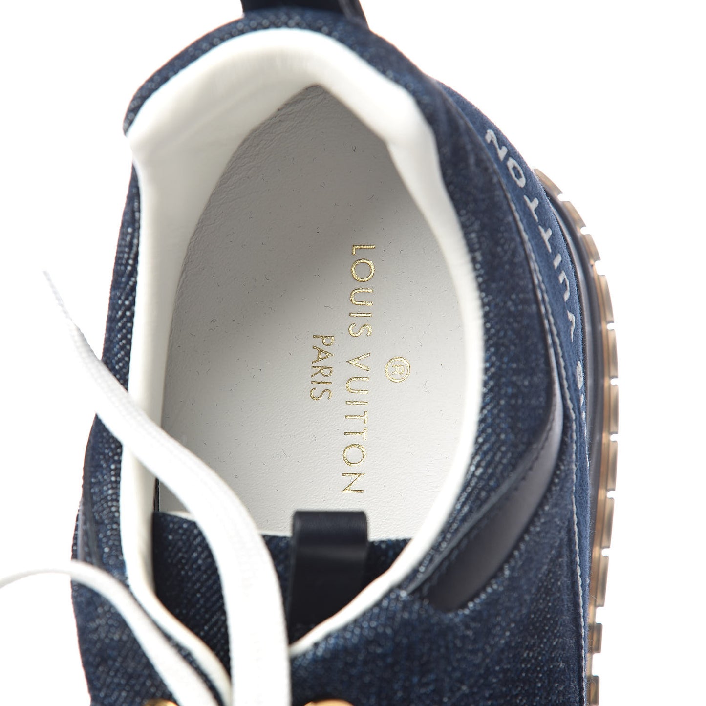 Denim Monogram Run Away Sneakers 38 Blue