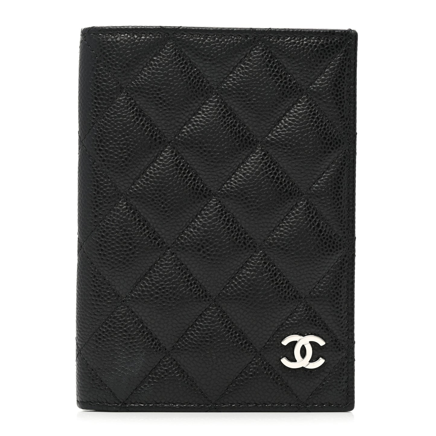 Caviar Quilted Passport Holder Black