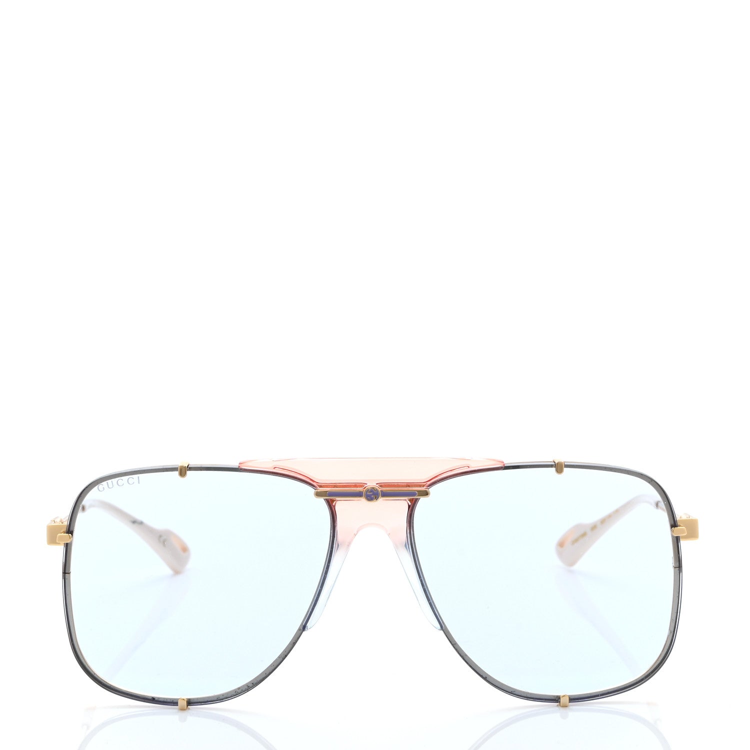 Gucci Metal Square Frame Sunglasses GG0739S Blue 2 of 8