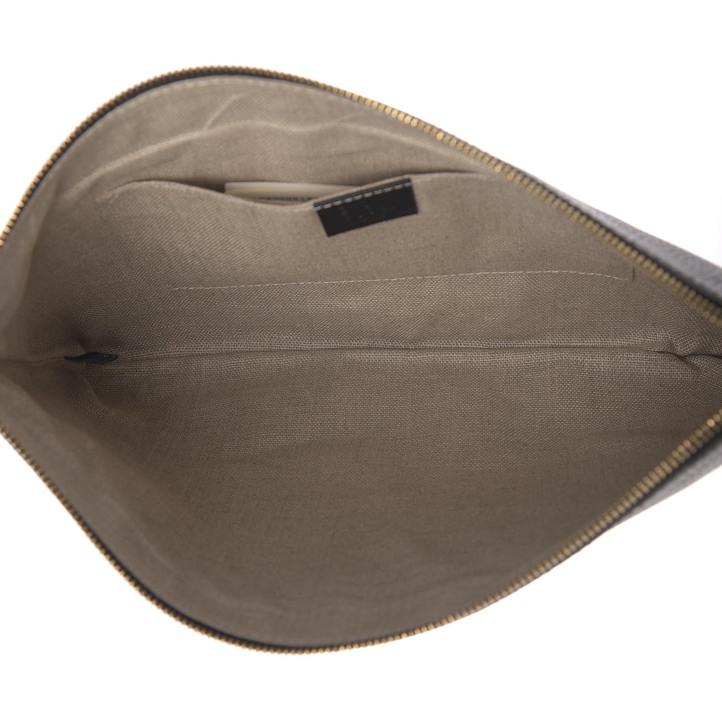 Pebbled Calfskin Large Bamboo Clutch Black