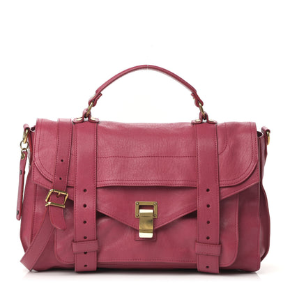 Proenza Schouler Lambskin Medium PS1 Satchel Raspberry 1 of 16