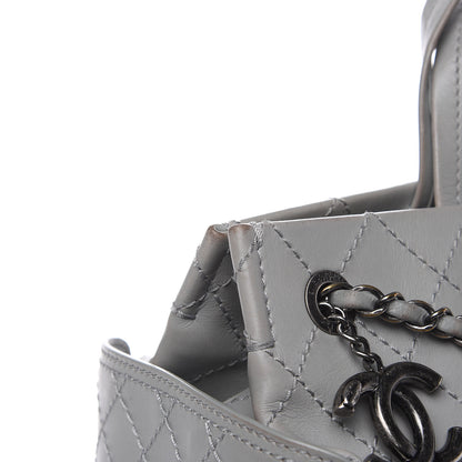 Chanel Grained Calfskin Small CC Pocket Tote Grey 17 of 17