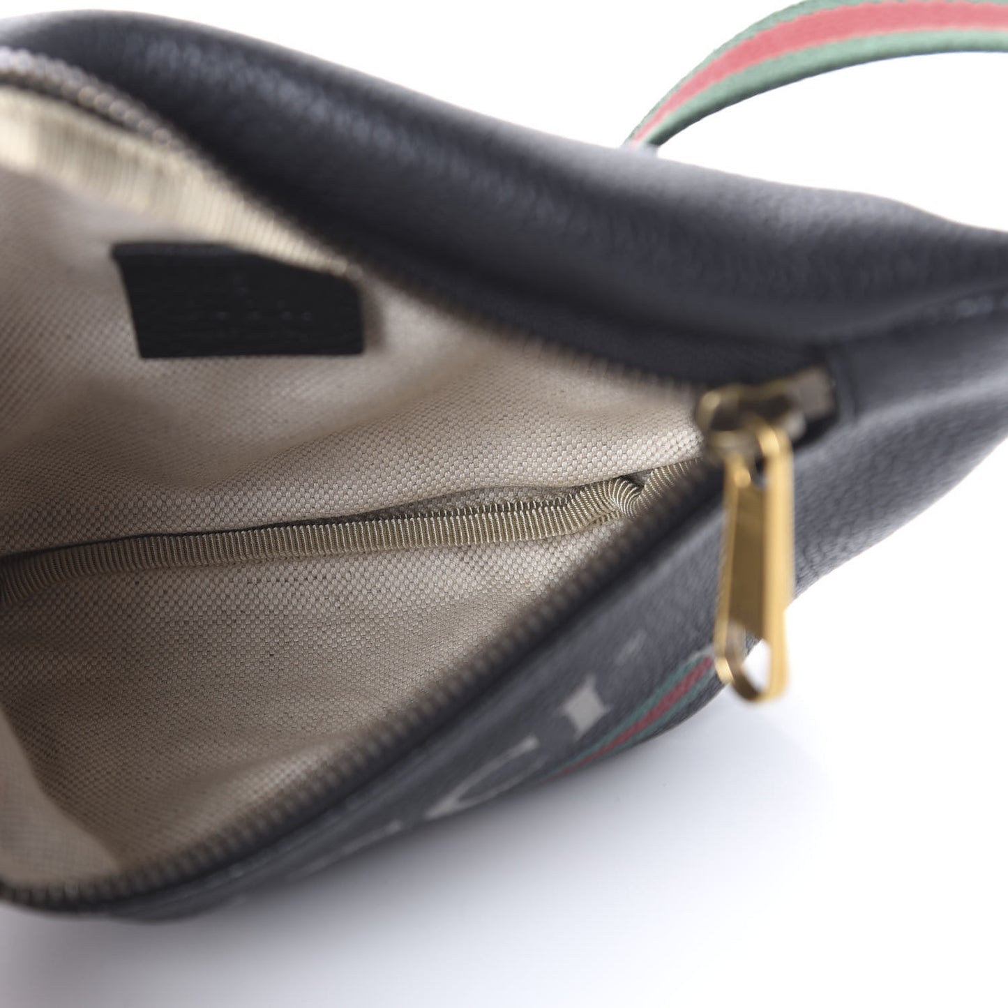 Grained Calfskin Small Logo Belt Bag Black
