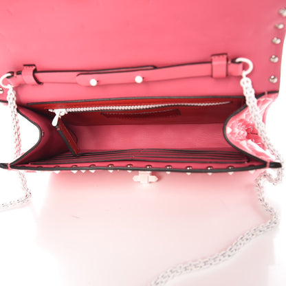 Valentino Garavani Lambskin Free Rockstud Spike Wallet On Chain Shadow Pink 5 of 6