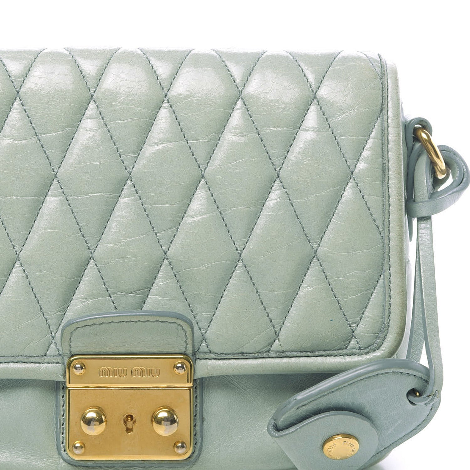 Miu Miu Vitello Shine Trapu Crossbody Bag Astrale 10 of 15