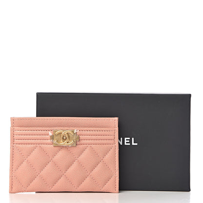 Chanel Caviar Quilted Boy Card Holder Light Pink 9 of 9