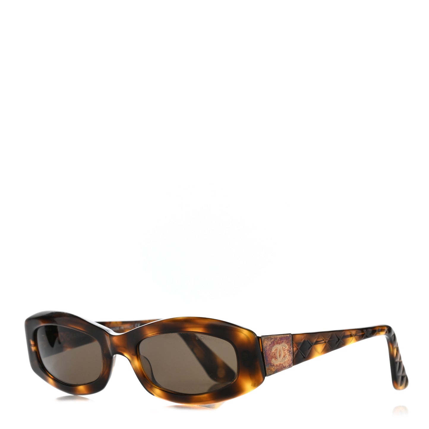 Acetate Quilted CC Sunglasses 5014 Tortoise