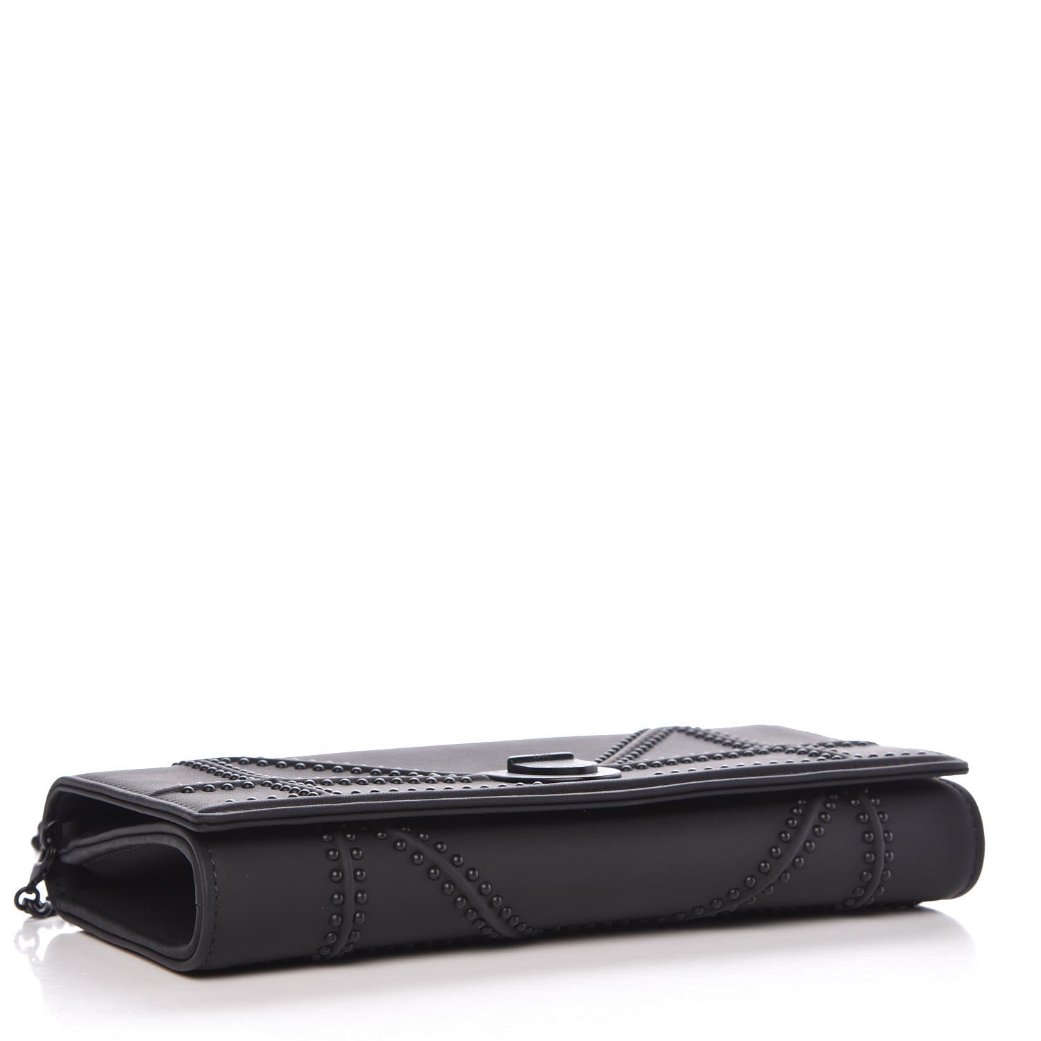 Christian Dior Ultra Matte Calfskin Studded Diorama Croisiere Chain Wallet Black 4 of 8