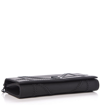 Christian Dior Ultra Matte Calfskin Studded Diorama Croisiere Chain Wallet Black 4 of 8