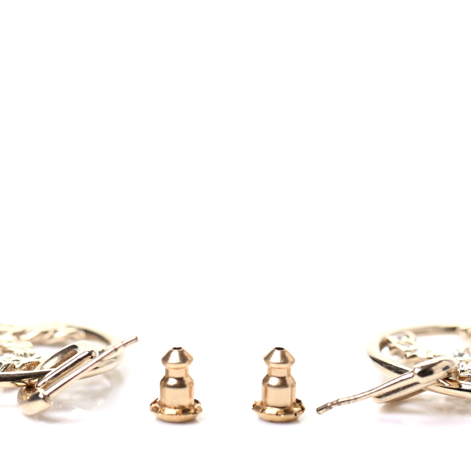 Chanel Baguette Crystal High Society CC Drop Earrings Gold 3 of 5