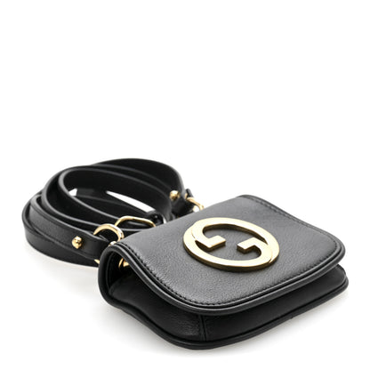 Gucci Roxy Calfskin Blondie Card Case Wallet with Strap Black 4 of 11