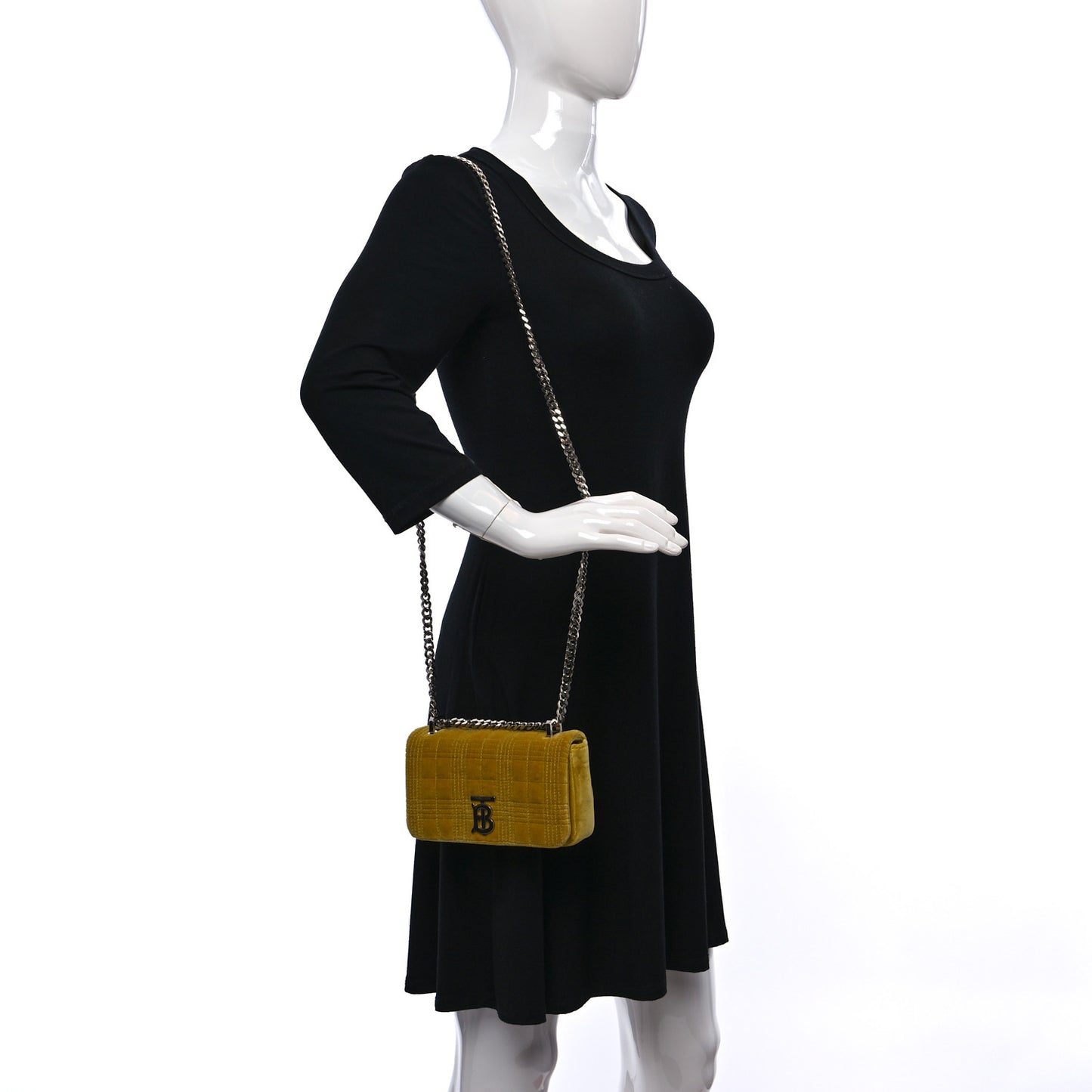Velvet Quilted Mini Lola Bag Yellow
