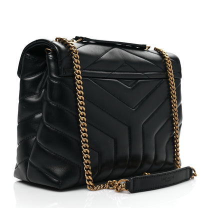 Saint Laurent Calfskin Y Quilted Monogram Small Loulou Chain Satchel Black 3 of 7