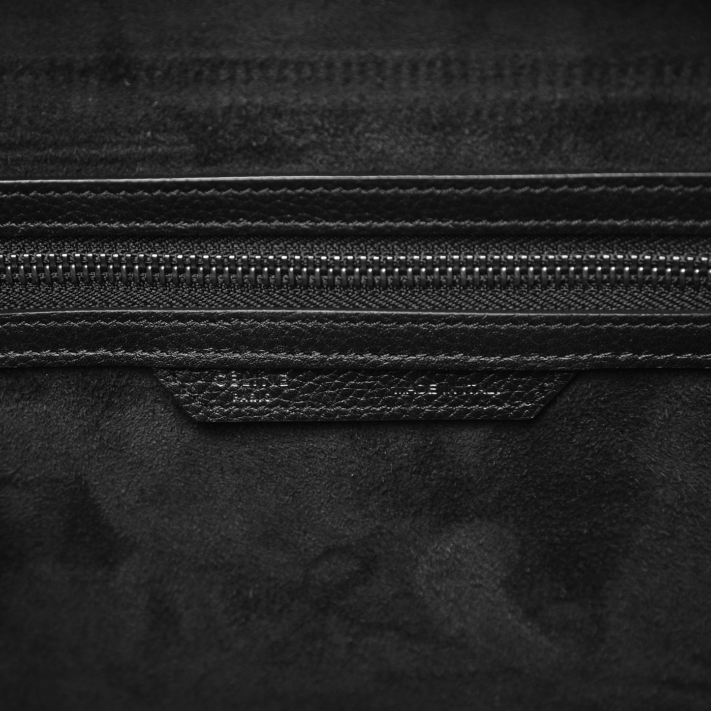 Drummed Calfskin Mini Luggage Black