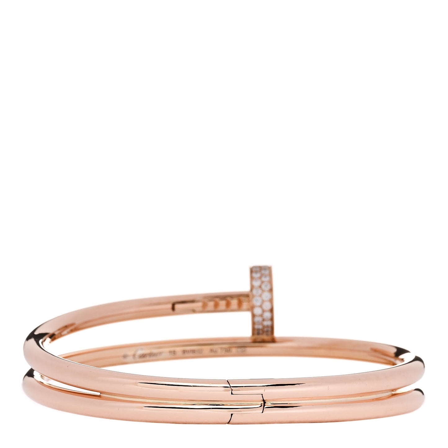 18K Pink Gold Diamond Double Wrap Juste Un Clou Bracelet 15