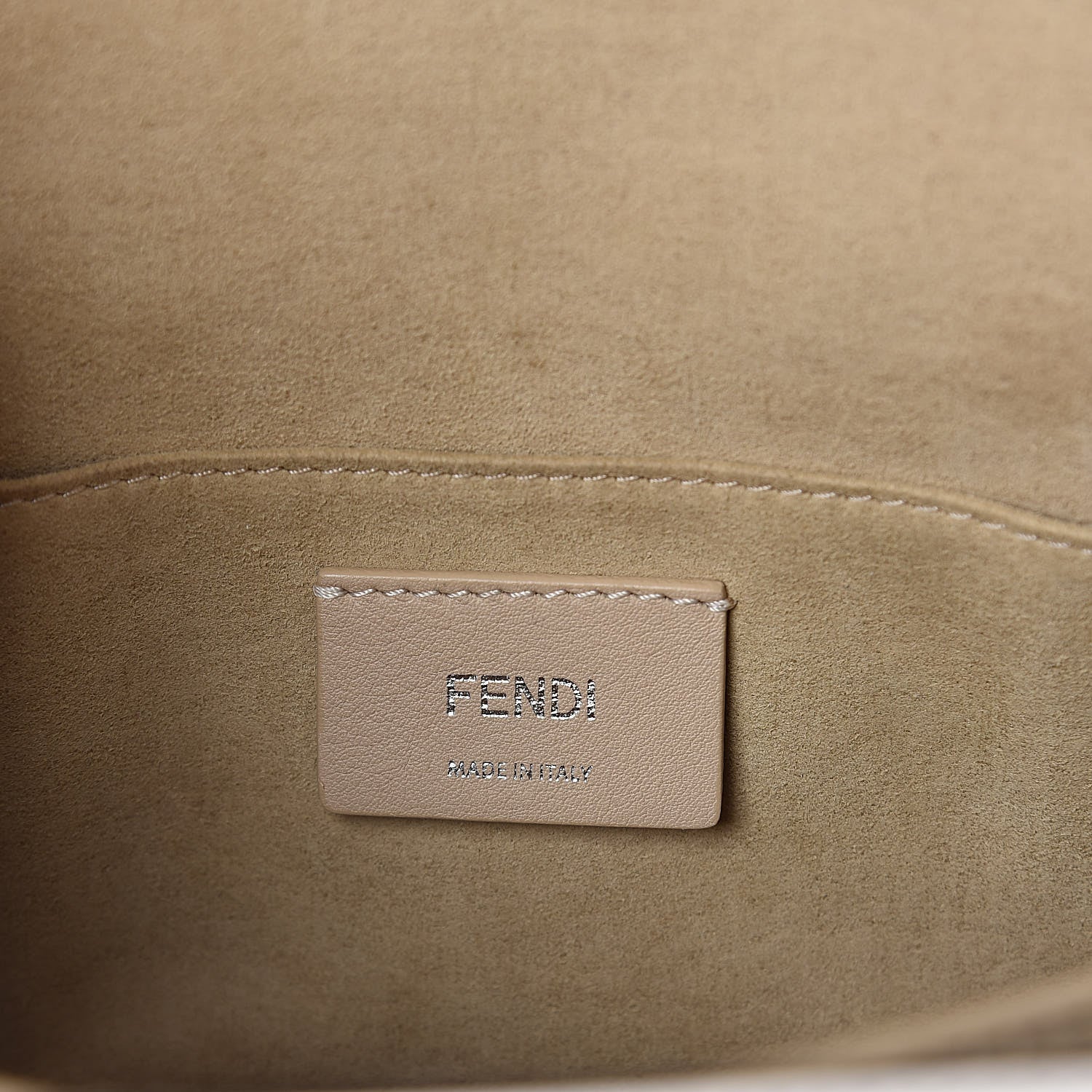 Fendi Vitello Liberty Whipstitch Bow Kan I Shoulder Bag White Ice Multicolor 6 of 14