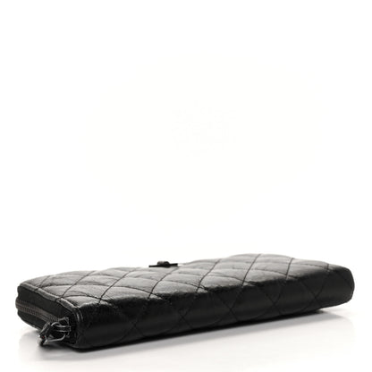 Chanel Aged Calfskin Quilted Reissue Large Gusset Zip Around Wallet So Black 4 of 10