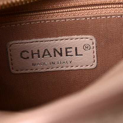 Chanel Aged Calfskin Chevron Quilted Small Gabrielle Hobo Pink 5 of 9