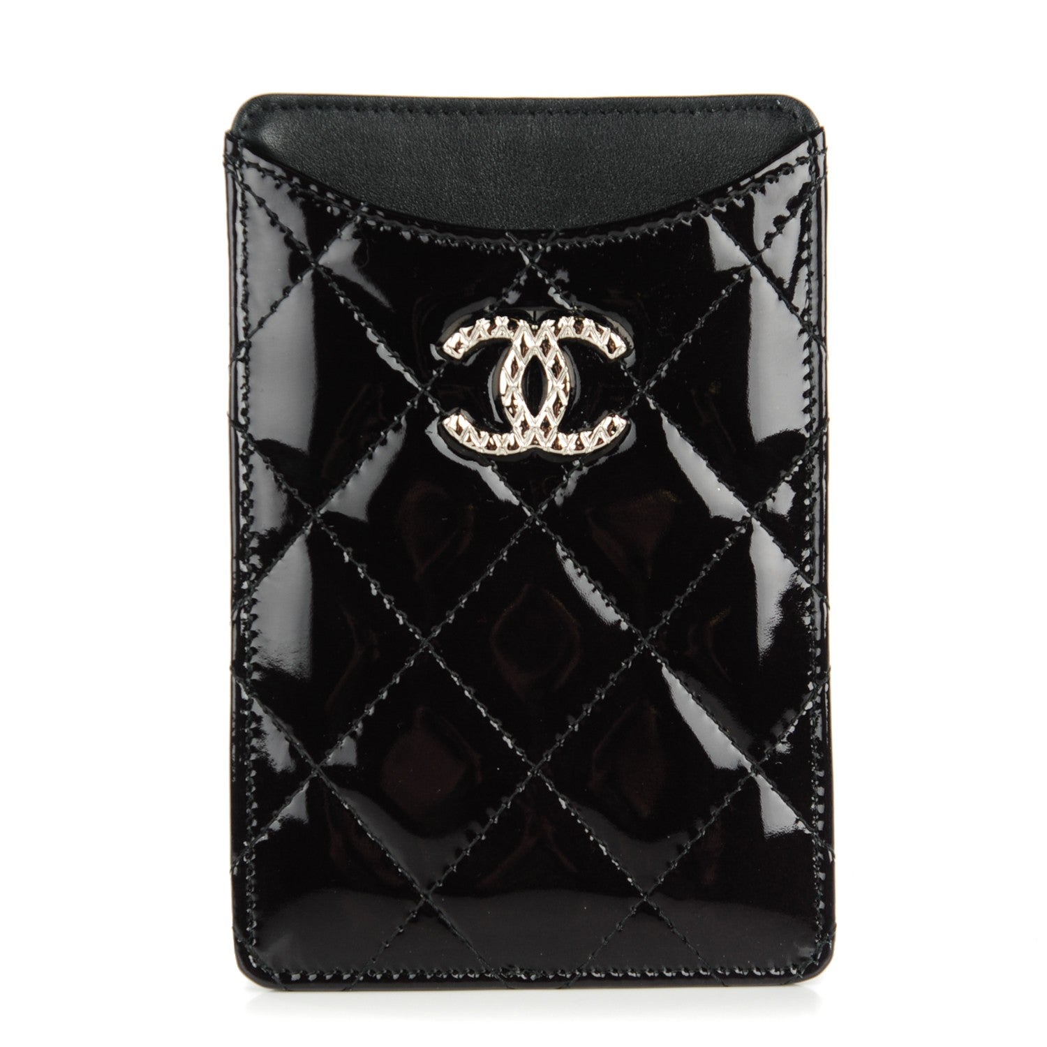 Chanel Patent Quilted Brilliant iPhone 4 Case Black 1 of 8