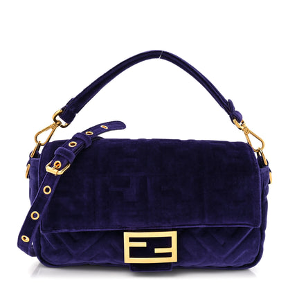 Fendi Velvet FF Embossed Baguette Viola Plus 1 of 10