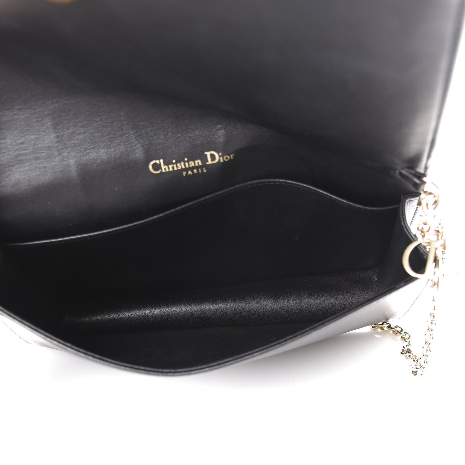 Christian Dior Lambskin Cannage Lady Dior Chain Wallet Black 6 of 13