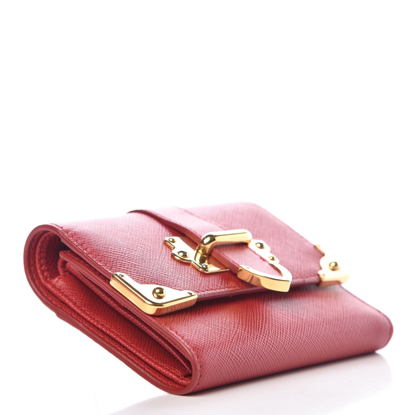 Saffiano Cahier Compact Flap Wallet Fuoco