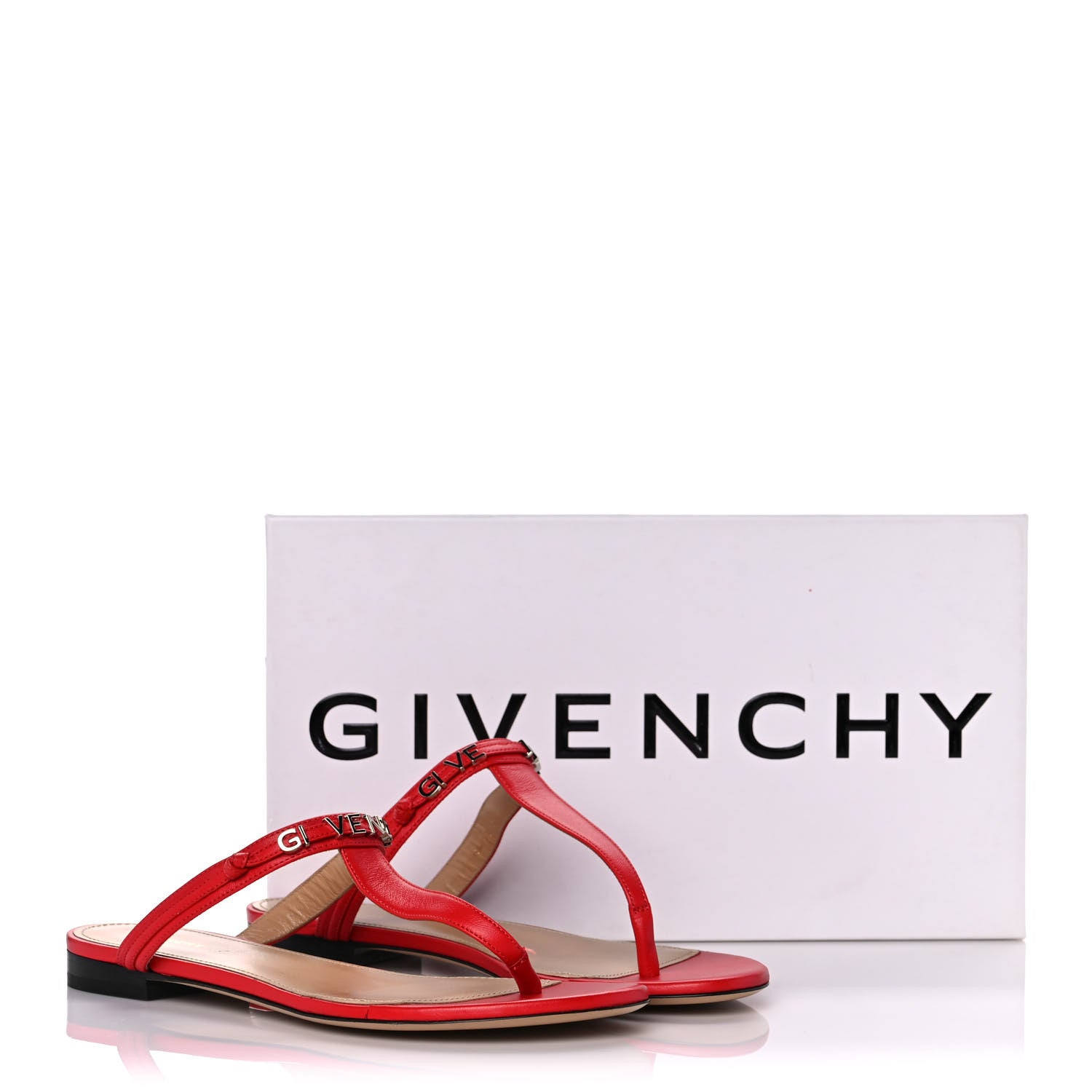 Givenchy Calfksin Elba Thong Sandals 38.5 Red 12 of 12