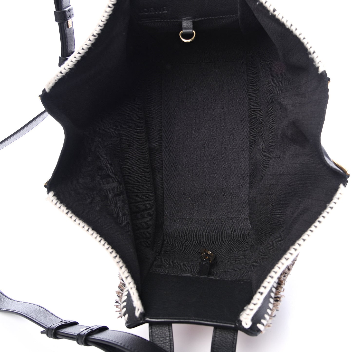 Calfskin Tweed Medium Hammock Shoulder Bag Tan Black