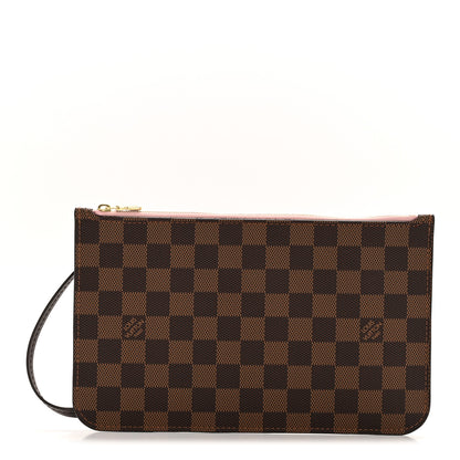 Louis Vuitton Damier Ebene Neverfull MM GM Pochette Rose Ballerine 1 of 9