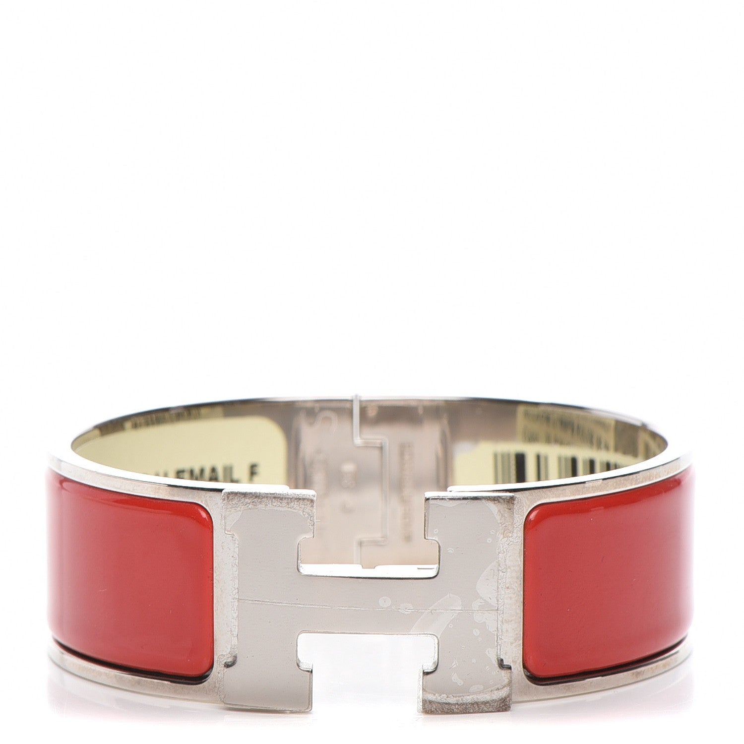 Hermes Enamel Wide Clic Clac H Bracelet PM Rouge Vif 1 of 6