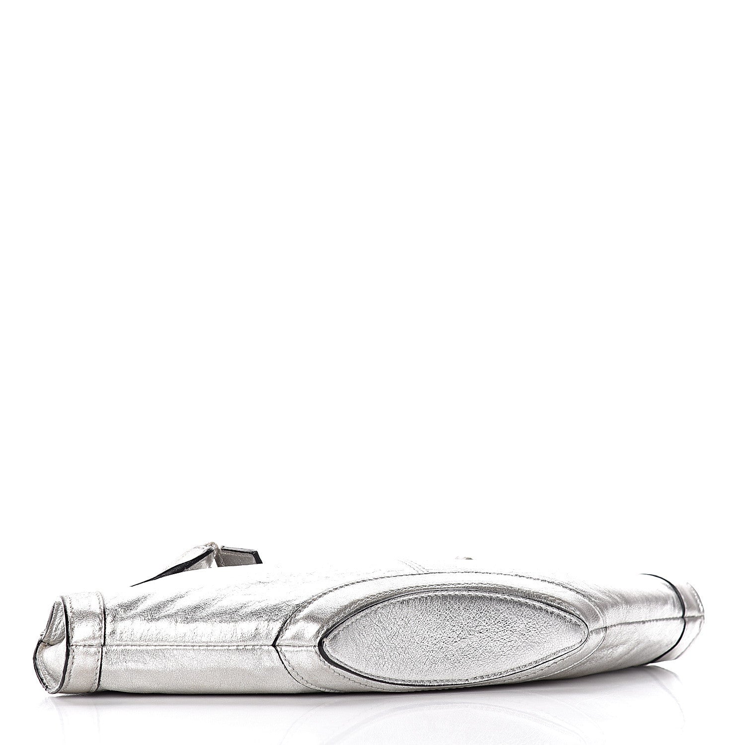 Alexander McQueen Metallic Lambskin De Manta Clutch Silver 4 of 12