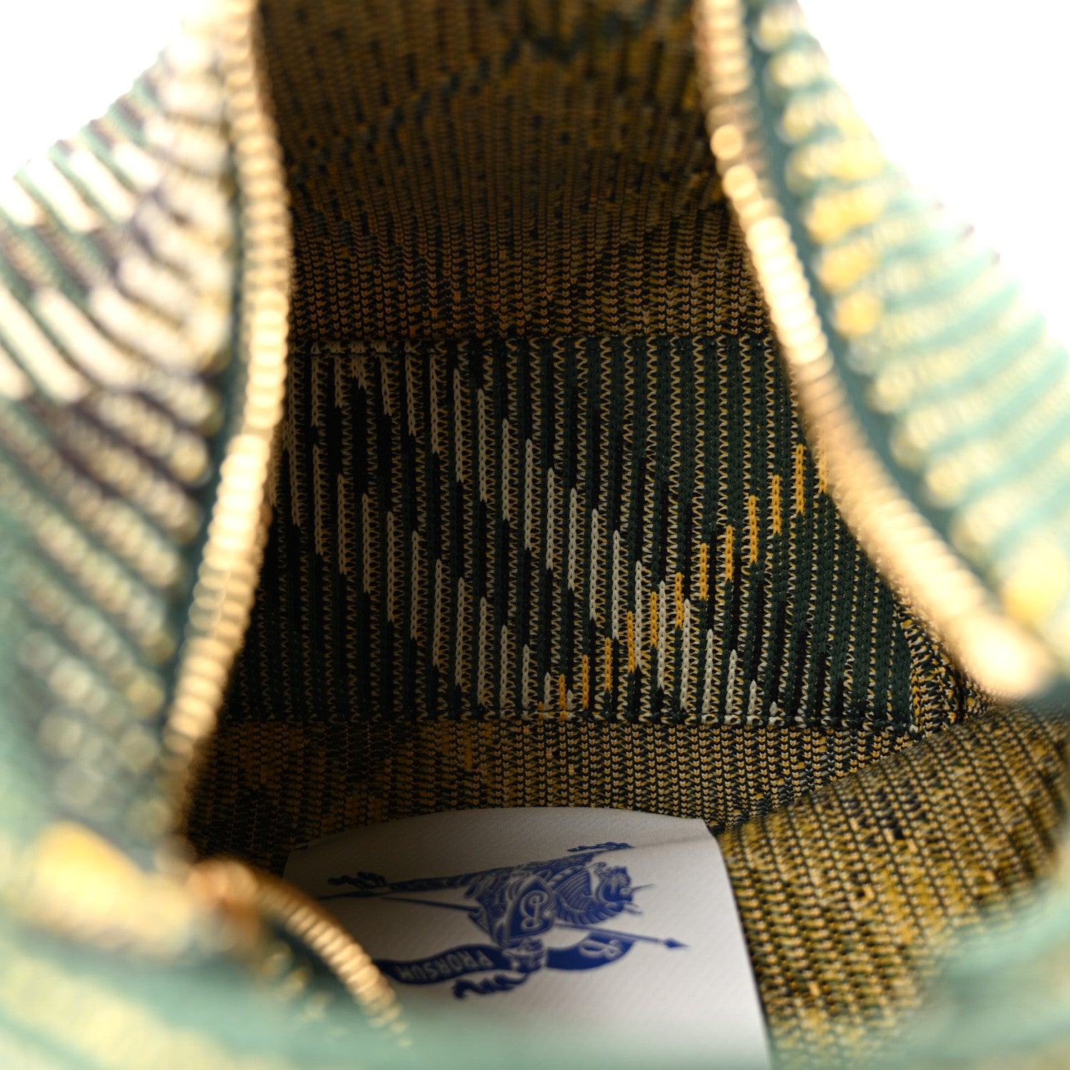 Burberry Canvas Knitted Check Mini Peg Duffle Bag Ivy 5 of 9