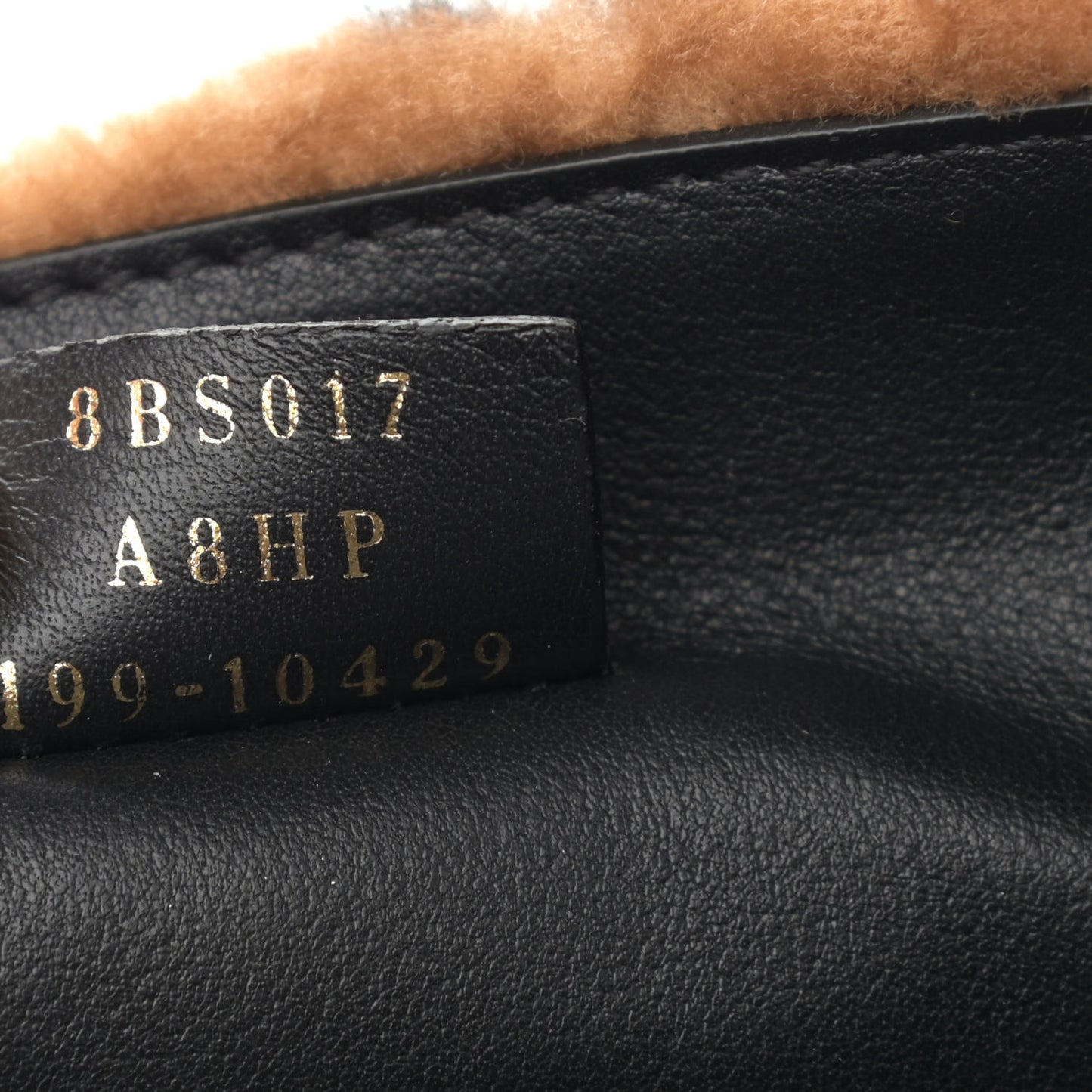 Shearling Vitello Dolce Macro FF 1974 Mini Baguette Tobacco Black