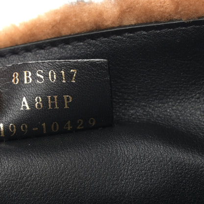 Fendi Shearling Vitello Dolce Macro FF 1974 Mini Baguette Tobacco Black 8 of 11